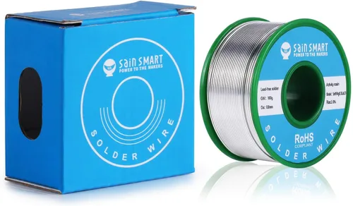 Vista 7 de SainSmart Alambre de soldadura sin plomo de 3.53 oz 0.031 in con Rosin2 Sn97 Cu0.7 Ag0.3, soldadura de alambre de estaño para soldadura eléctrica