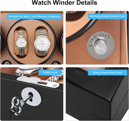 Vista 4 de Sepano Bobinadora automática de reloj colector I 6 bobinadoras de reloj con 7 cajas de almacenamiento y motor silencioso Mabuchi gran capacidad uno