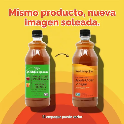 Vista 3 de Wedderspoon Vinagre de Sidra de Manzana con Miel Monofloral de Manuka y la Madre, 25 fl oz