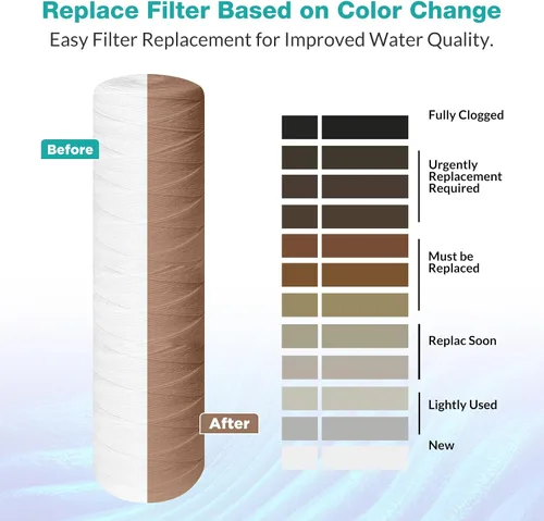 Vista 6 de SimPure - Cartucho de filtro de agua para sedimentos y heridas de 5 micras, 20 x 4.5 pulgadas, repuesto para agua de pozo de sedimentos para toda