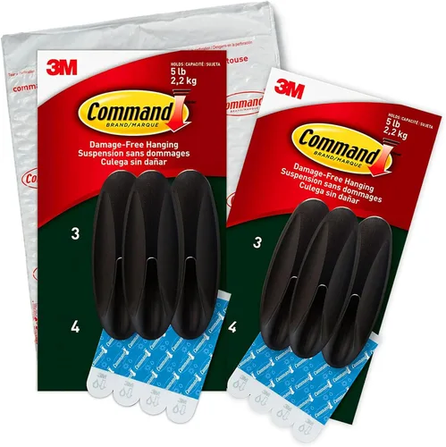Vista 14 de Ganchos Command para exterior grandes de bronce, soporta hasta 5 lb, 3 ganchos y 4 tiras Command, ganchos de pared sin daños para colgar
