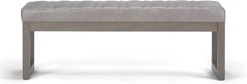 Vista 4 de SIMPLIHOME Cosmopolitan - Otomana de cuero vegano de 44 pulgadas de ancho