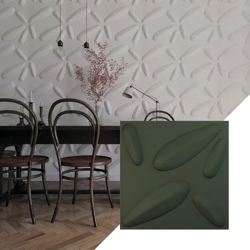 Vista 8 de Ekena Millwork 19 5/8 pulgadas de ancho x 19 5/8 pulgadas de alto, pétalo EnduraWall decorativo 3D, cobre envejecido (cubre 2.67 pies cuadrados).