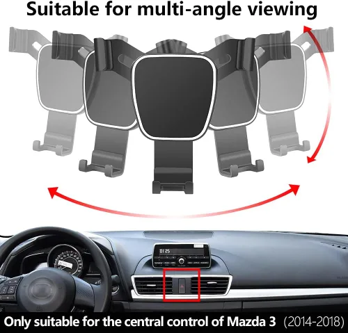 Vista 5 de Soporte para teléfono de coche para Mazda 2014-2018 3 Accesorios de automóvil Soporte de navegación Decoración interior Soporte de teléfono celular