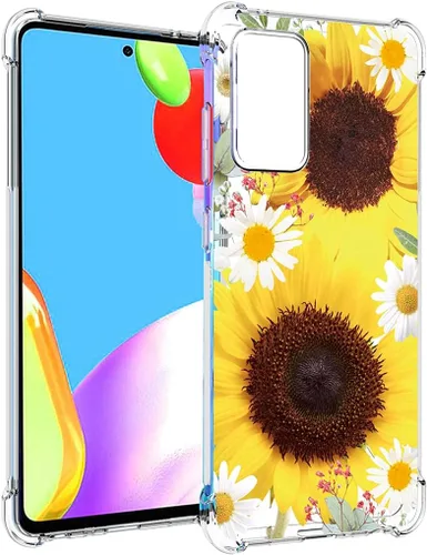 Vista 3 de Funda de teléfono para Galaxy A52 4G, Samsung A52 5G funda para niñas y mujeres, delgada, a prueba de golpes, patrón floral, suave, flexible, funda