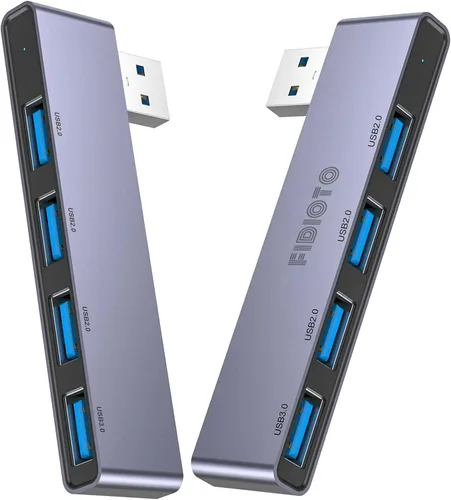 Vista 15 de Paquete de 2 Concentradores USB, Fidioto Concentrador USB de 4 Puertos (1 * Hub 3.0, 3 * Hub 2.0), Concentradores de Red para Laptop, iMac Pro