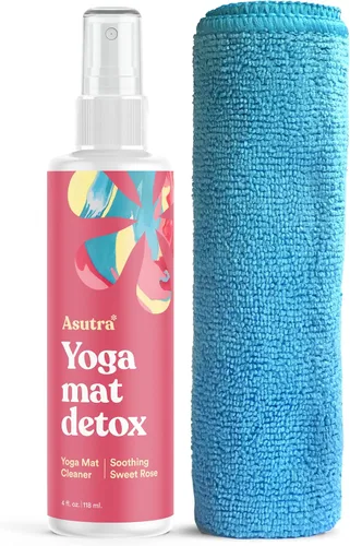 Vista 17 de Limpiador de colchoneta para yoga 100% natural y orgánico, SEGURO PARA TODAS LAS COLCHONETAS, no deja residuos pegajosos o viscosos, limpia
