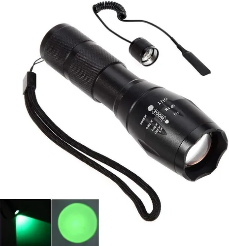 Vista 8 de WINDFIRE Luz de depredador verde de 300 yardas, linterna LED táctica con zoom, Coyote Hog Fox Varmint - Kits de linternas de caza con interruptor