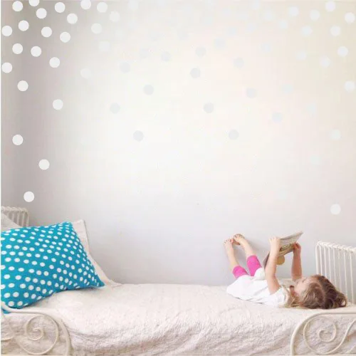 Vista 25 de Adhesivos decorativos de vinilo para pared, diseño de círculos de lunares, fácil de despegar y pegar, adhesivos decorativos extraíbles para Verde