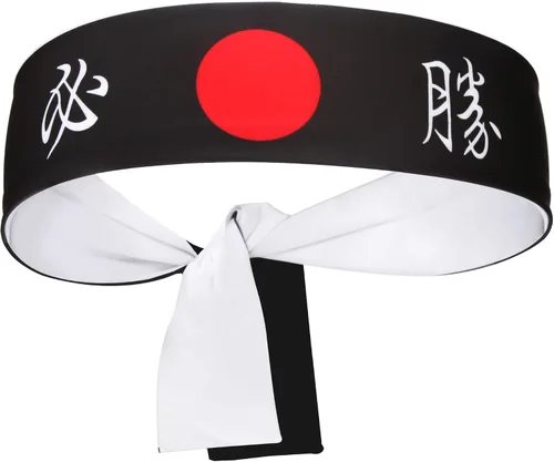 Vista 11 de Diadema reversible de guerrero, Bushido Hachimaki para karate, Halloween, sushi