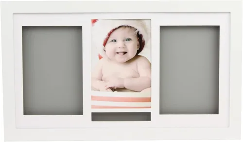 Vista 7 de Kit de manos y huellas de bebé, marco blanco, 2 fotos, marco de fotos para bebés y recuerdo de registro, kit de fundición personalizado para recién
