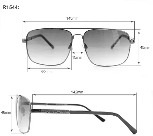 Vista 4 de Rocawear Mens Semi-Rimless Rectangular Metal Sunglasses