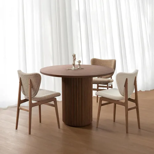 Vista 11 de Mesa de comedor redonda, 35 pulgadas, mesa de cocina moderna de granja Negro