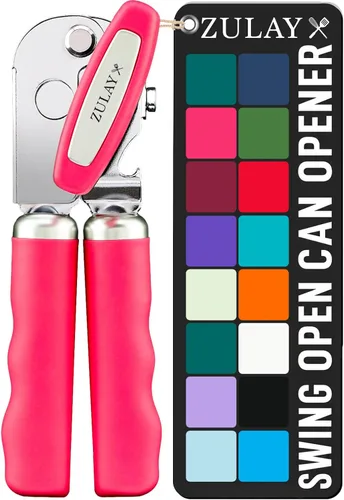 Vista 28 de Zulay Kitchen Abrelatas manual de acero inoxidable resistente con abridor de botellas, abrelatas manual a prueba de óxido con perilla giratoria