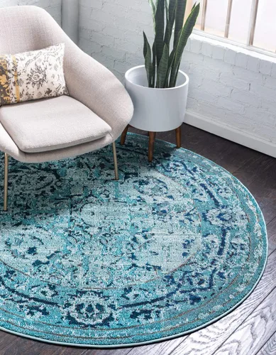Vista 14 de Unique Loom Medici Collection - Alfombra tradicional vintage botánica azul (2' 2 x 3' 0)