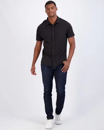Vista 5 de Real Essentials Paquete de 3 camisa casual de manga corta con botones para hombre (disponible en tallas grandes y altas)