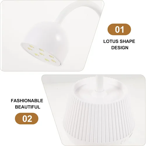 Vista 4 de Lámpara LED de uñas de gel de 24 W para uñas de gel con cable de alimentación, diseño de cuello de cisne flexible y uso de manicura en el hogar