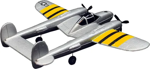 Vista 7 de Avión de control remoto RC Avión RTF 2.4GHz 2CH Radio Control P38 Iluminación Aviones para Principiante