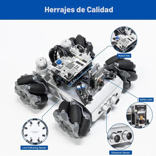 Vista 2 de SunFounder Kit de robot inteligente para automóvil compatible con Arduino UNO R3, FPV, ESP32 CAM, APP Romote Control, kit robótico educativo
