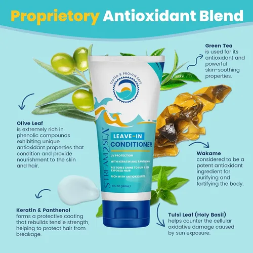 Vista 5 de Stream2Sea - Acondicionador de cabello sin sulfato sin enjuague con protección solar, 1 onza cada uno, paquete de 3