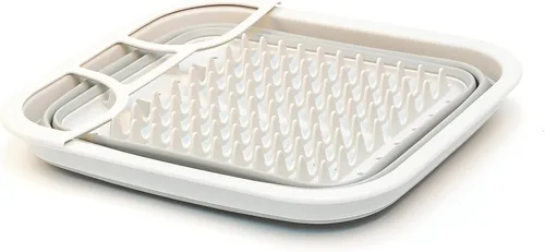 Vista 3 de SAMMART Escurridor de platos plegable con tabla escurridora, juego de escurridor plegable, organizador de vajilla portátil, bandeja