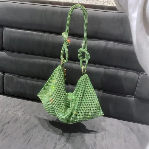 Vista 8 de BestAlice Monederos de diamantes de imitación para mujer, bolsa de cristal hobo de 13 x 6 pulgadas, elegante bolso de noche brillante para fiesta