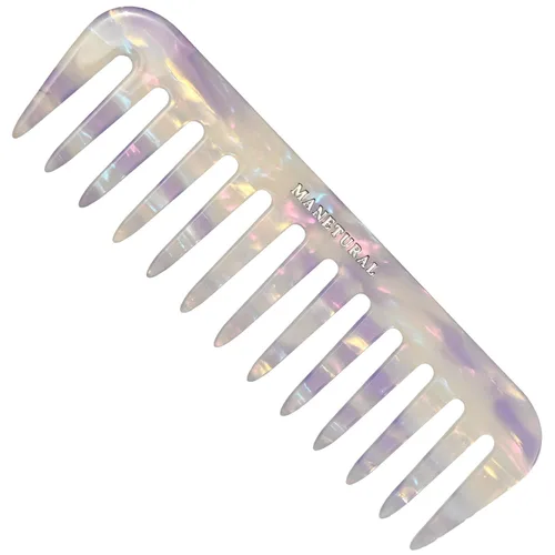 Vista 9 de Peine de dientes anchos S1, ligero, apto para viajes y diseño elegante para cabello sin enredos (azul rosa)