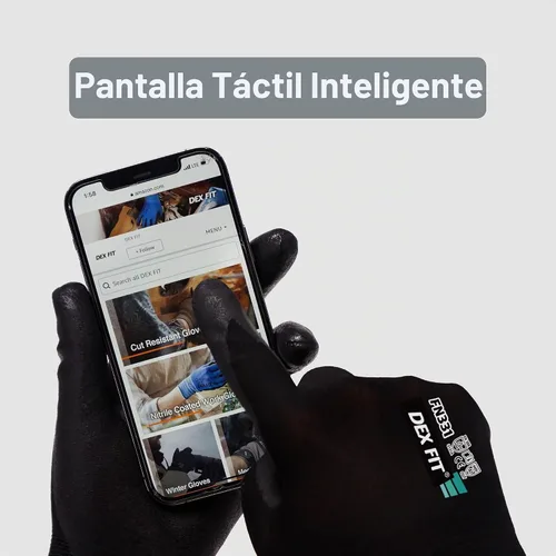 Vista 5 de DEX FIT Prime - Guantes de trabajo de nitrilo FN331, ajuste cómodo 3D, agarre antideslizante, duraderos, delgados, ligeros y frescos, compatibles