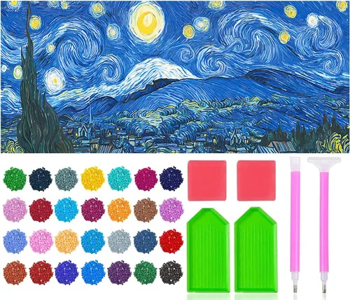 Vista 10 de JesMolla Kit de pintura de diamante cuadrado completo 5D por números para adultos, kits de pintura de diamantes cuadrados de taladro completo, kit