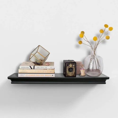 Vista 9 de AHDECOR - Estantes de pared flotantes tradicional de longitud múltiple., Marrón espresso, 12 pulgadas