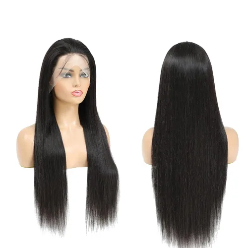 Vista 6 de Pelucas de cabello humano con encaje frontal lacio 13x4 HD transparentes, con encaje frontal, para mujeres negras, sin pegamento, cabello brasileño