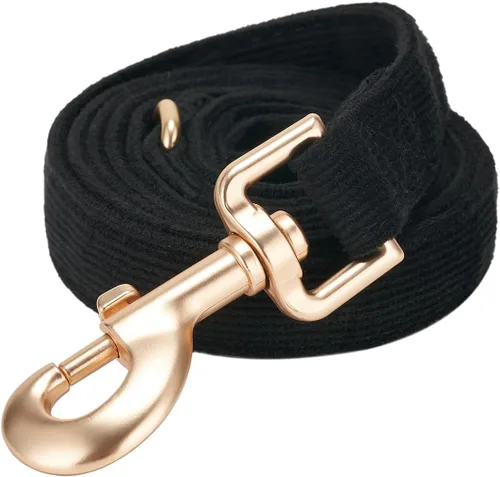 Vista 9 de Correa de perro de algodón suave, correas de pana resistente de 5 pies con gancho de metal dorado para perros pequeños, medianos y grandes, S