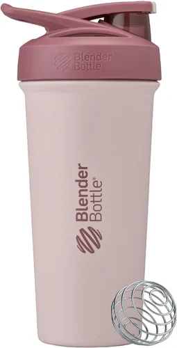 Vista 34 de BlenderBottle Strada Shaker Cup - Botella de agua aislada de acero inoxidable con batidor de alambre, 24 onzas, color negro