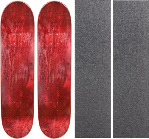 Vista 8 de Cal 7 Tablas de patineta en blanco con agarre, juego de 2 Natural