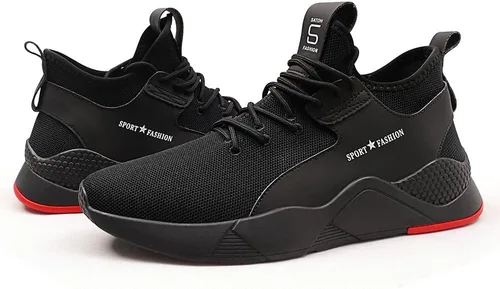 Vista 7 de Zapatos de seguridad con punta de acero para hombres y mujeres, zapatillas de trabajo transpirables, ligeras, zapatos industriales y de construcción