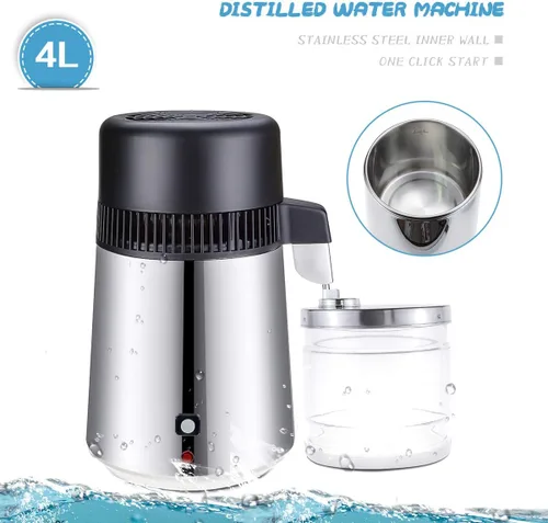 Vista 7 de uso puro de la oficina en casa del filtro del acero inoxidable del purificador del destilador del agua 4L