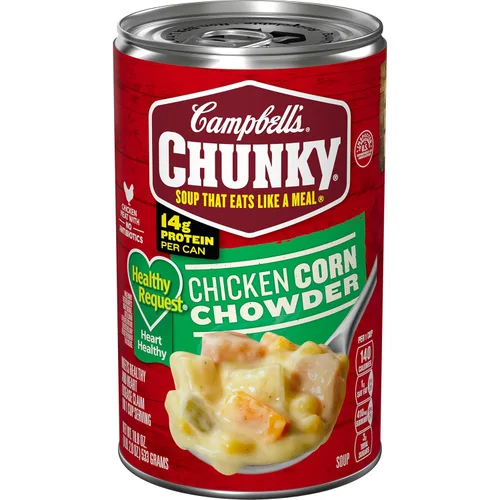 Vista 12 de Sopa espesa de Campbell’s Chunky, Healthy Request de pollo con maíz, lata de 18.8 oz (caja de 12)