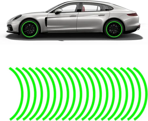 Vista 12 de 16 piezas de calcomanías reflectantes de 17 a 19 pulgadas para llantas de automóvil, cintas decorativas para llantas de automóvil, calcomanías