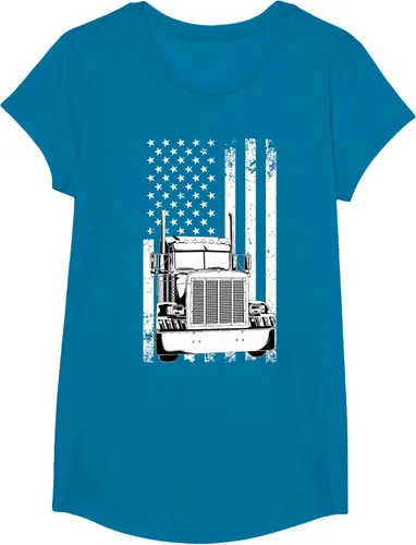 Vista 71 de Camión conductor bandera americana camionero vintage hombres mujeres regalo camiseta