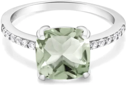 Vista 51 de Gem Stone King Anillo de compromiso de plata de ley 925 con piedra preciosa de corte cojín de 0.315 in Anillo de compromiso de aniversario de boda