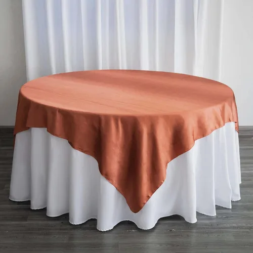 Vista 39 de Efavormart Paquete de 5 Sobremanteles Cuadrados de Satén de 60" para Decoraciones de Mesa de Bodas, Catering y Fiestas, Cubierta de Mantel Negro