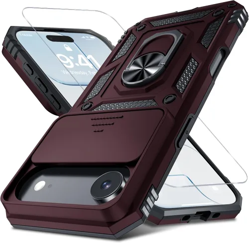Vista 41 de Janmitta Funda para iPhone 8 Plus/7 Plus/6 Plus, Cubierta de Teléfono con Cubierta Deslizante Integrada para Lente de Cámara + Protector
