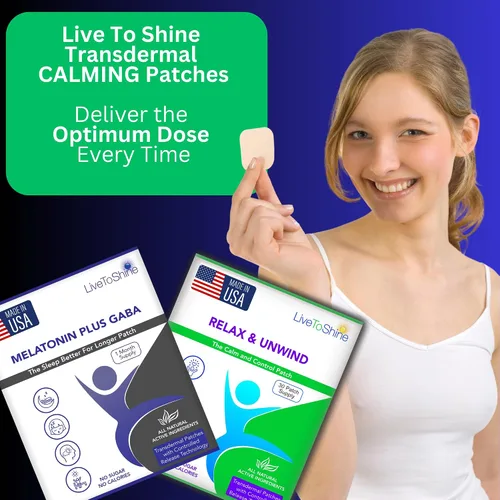 Vista 5 de Live To Shine Paquete de parches para dormir y aliviar el estrés – Melatonina GABA + Parches para relajarse y relajarse – Premium hecho en Estados