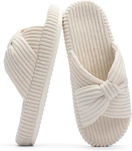 Vista 16 de Chantomoo - Pantuflas para mujer de espuma viscoelástica para la casa con cordón, lazo y tiras cruzadas, zapatos de cama cómodos y de moda