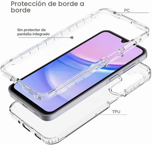 Vista 5 de Funda híbrida para Samsung Galaxy A16 5G, protección contra caídas, resistente, resistente, antideslizante, antiarañazos, funda protectora