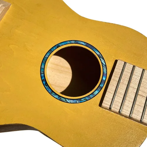 Vista 5 de Inlaystickers para ukeleles soprano - Roseta de agujero sonoro/Purfling - Azul abulón