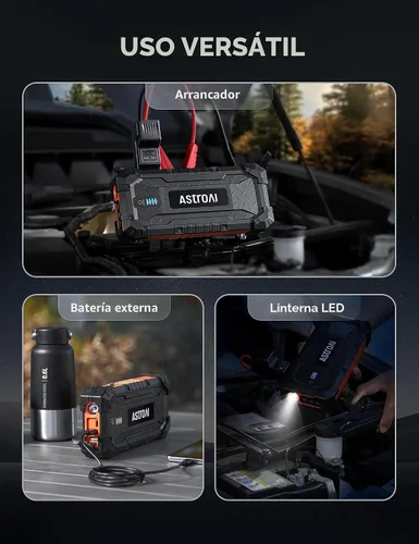 Vista 9 de AstroAI S8 Ultra 4000A arrancador de coche, caja de salto hasta todos los motores de gasolina y diésel de 12L, banco de energía portátil de 12 V