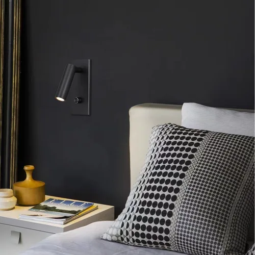 Vista 7 de Lámpara de luz de lectura montada en la pared, interruptor de atenuación física, encendido/apagado/atenuación LED de 5 W, blanco cálido, 3000 K