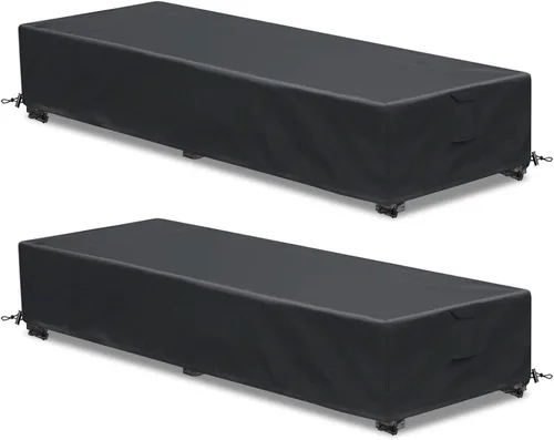 Vista 12 de Funda para tumbona para exteriores, 1 paquete de fundas para sillas de patio, impermeables, 600D, material resistente a la intemperie, protección
