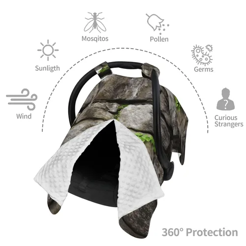 Vista 8 de Cubierta de toldo para asiento de automóvil para bebé, suave y transpirable, fundas de lactancia materna, multiuso, cochecito, sombrilla, regalo